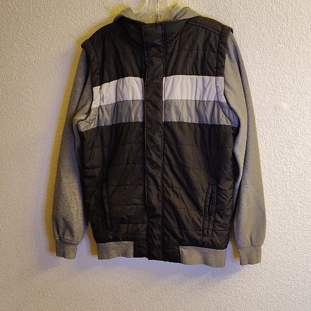 Stylish Black and Gray Puffer Jacket B46 X